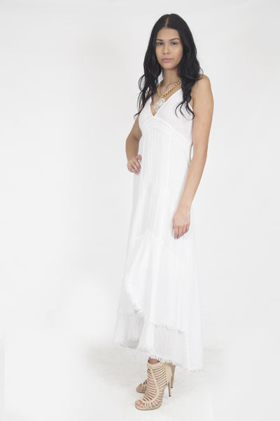 Designer Summer cotton dress- Nataly White