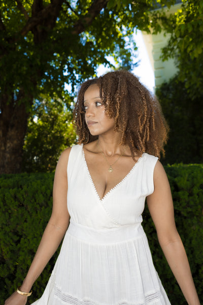 Summer Cotton Dress- Renata in White