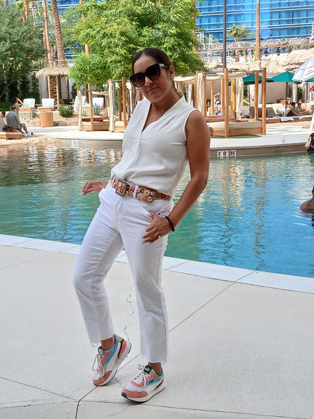 Pastel Embroidered Belt