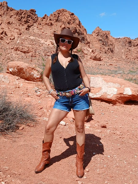 Circle Me Embroidered Belt