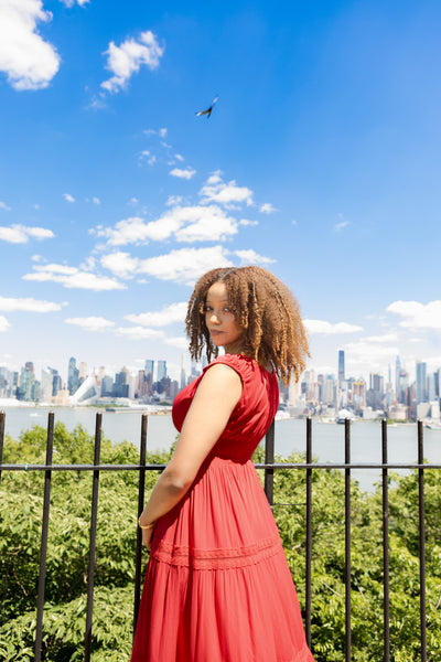 Summer Cotton Dress- Renata in Red
