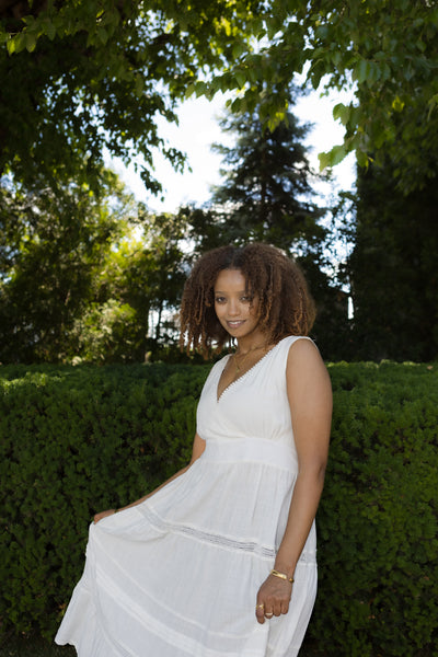 Summer Cotton Dress- Renata in White