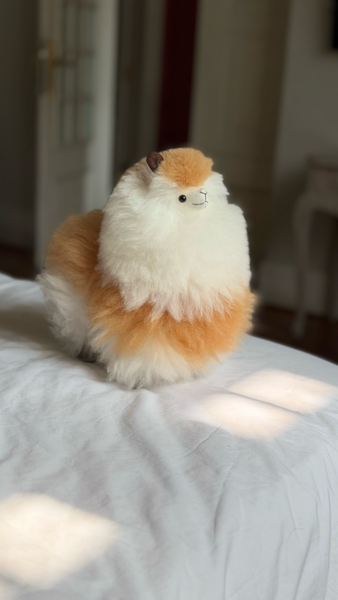 Alpaca Stuffed Toy - White Spoted Alpaca- 15" inch