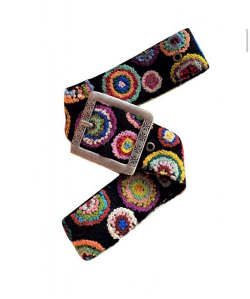 Circle Me Embroidered Belt