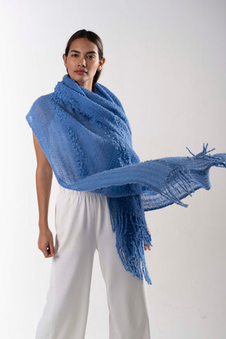 Alpaca Shawl Sky Blue