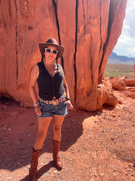 Circle Me Embroidered Belt