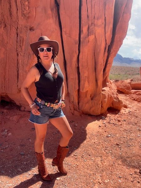 Circle Me Embroidered Belt