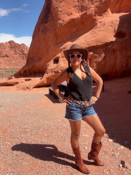 Circle Me Embroidered Belt