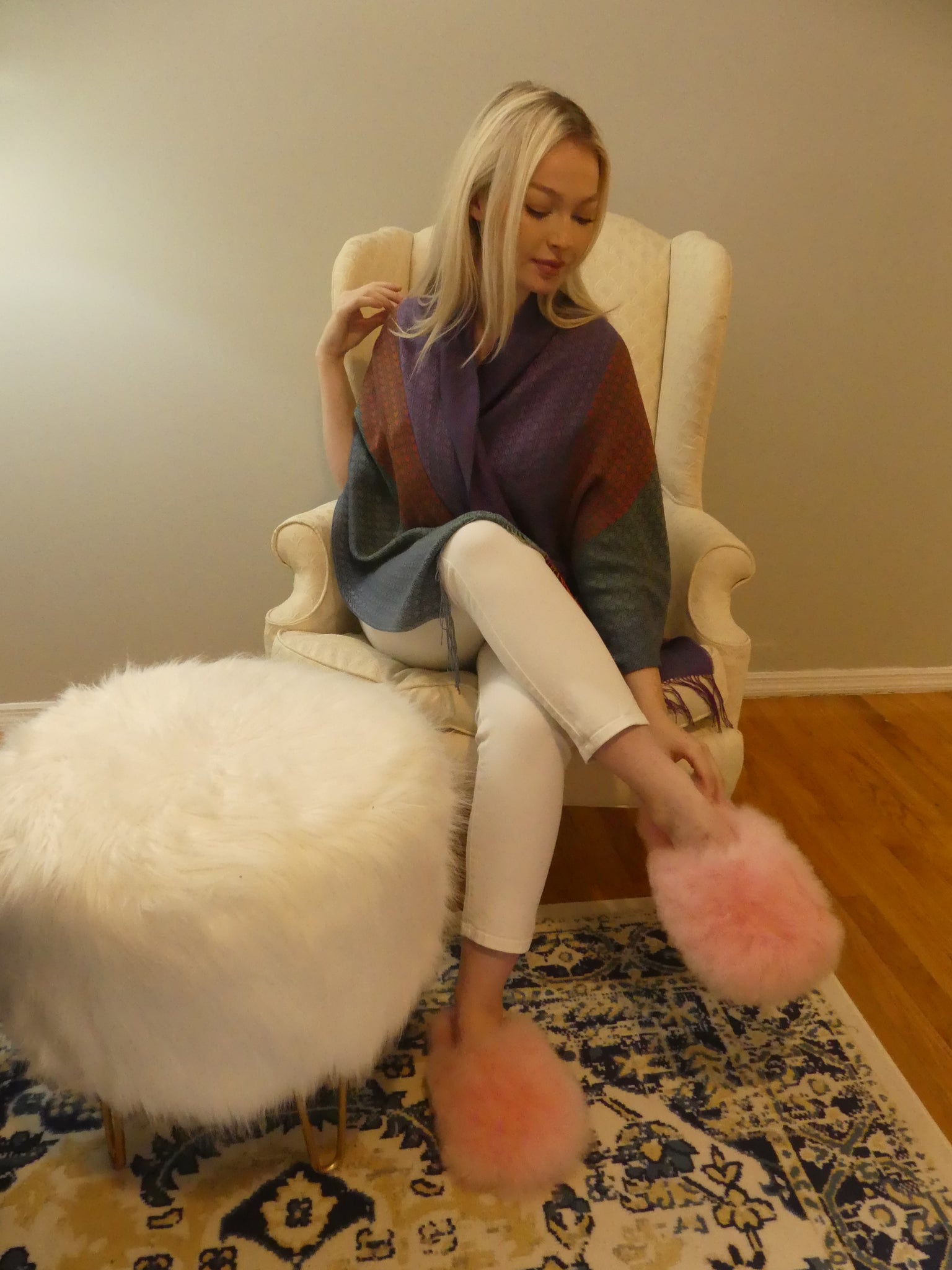 Champagne Alpaca Slippers