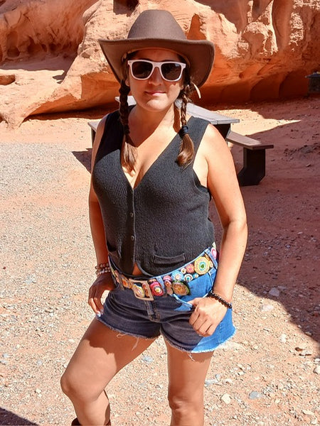 Circle Me Embroidered Belt