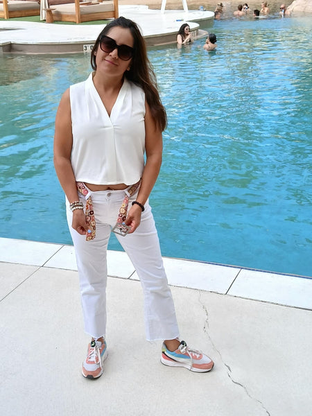 Pastel Embroidered Belt