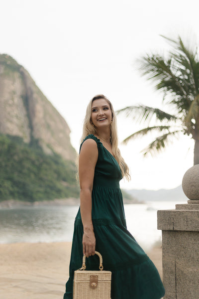 Summer Cotton Dress- Renata in Green