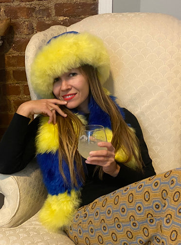 Alpaca Stole " Ukranian flag colors"