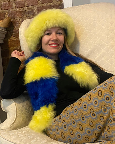 Alpaca Stole " Ukranian flag colors"