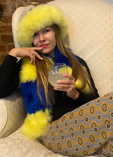 Alpaca Stole " Ukranian flag colors"