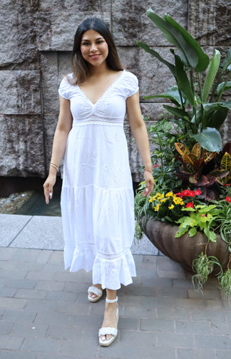 Summer Cotton Dress- Jana White Inca Heritage NYC Summer Cotton Dress- Jana White Inca Heritage NYC