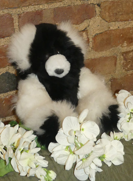 Alpaca Stuffed Toy - Bear Spotted White/Black
