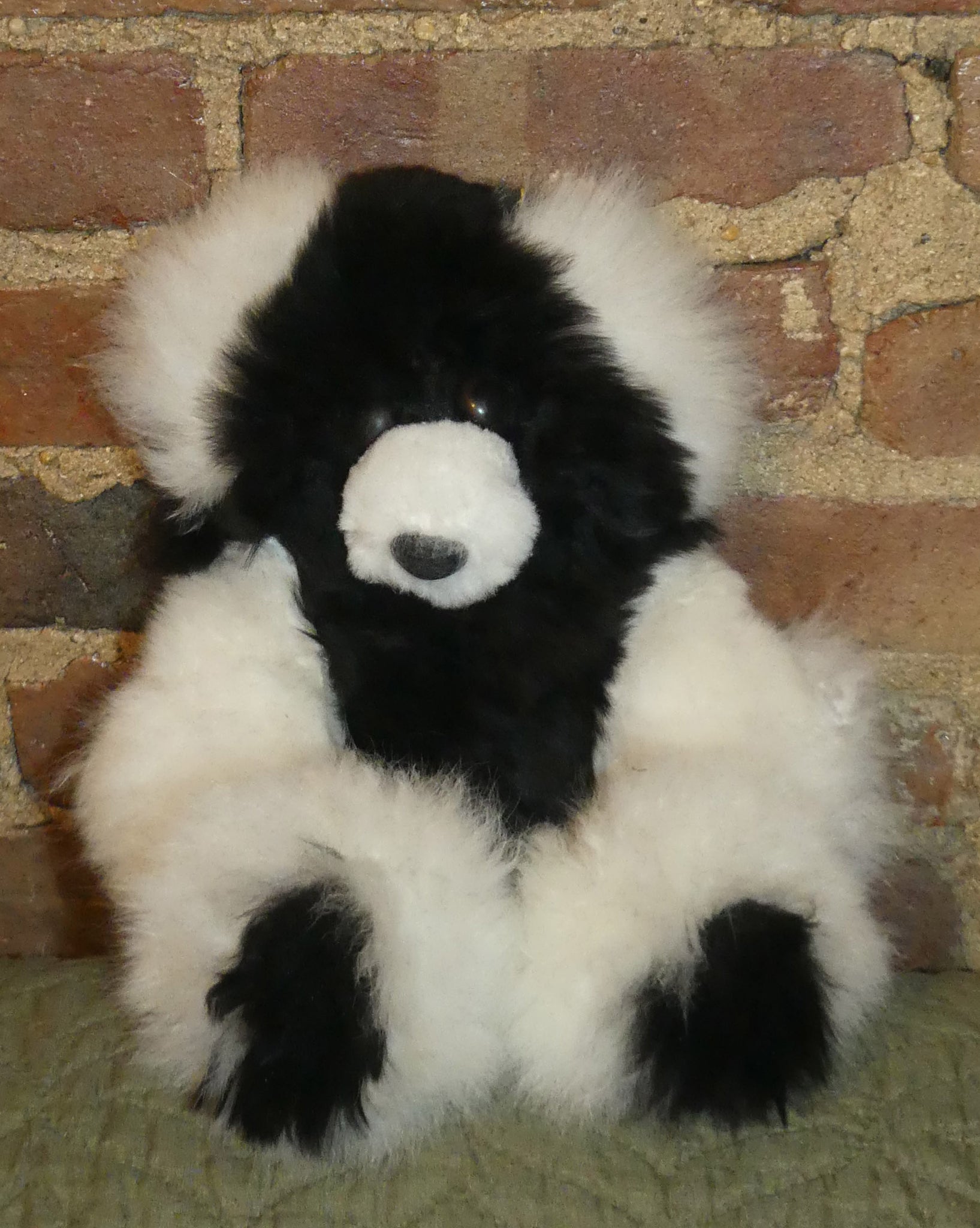 Alpaca Stuffed Toy - Bear Spotted White/Black