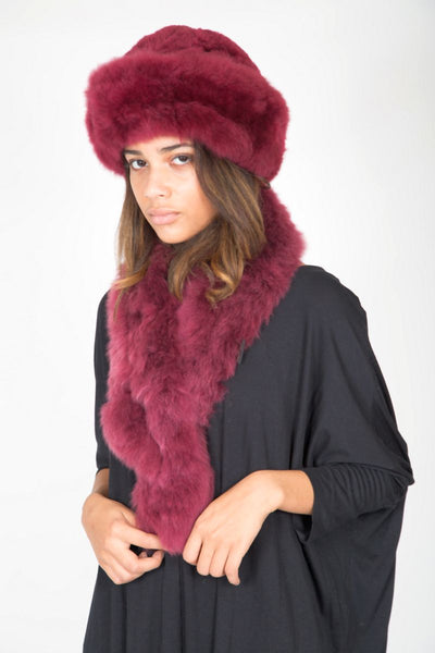 Alpaca Russian Hat & Stole - red