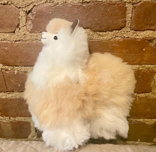 Alpaca Stuffed Toy - White Spoted Alpaca- 15" inch