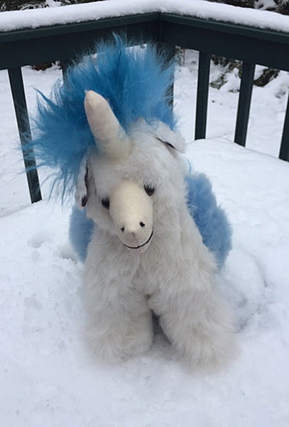 Alpaca Stuffed Toy - Unicorn Blue