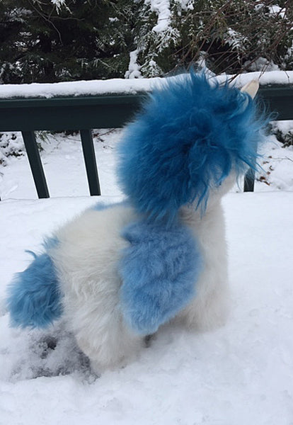 Alpaca Stuffed Toy - Unicorn Blue