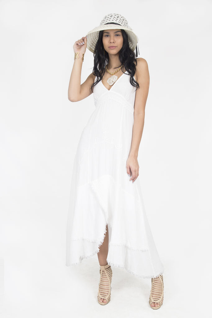 Designer Summer cotton dress- Nataly White Inca Heritage NYC Designer Summer cotton dress- Nataly White Inca Heritage NYC