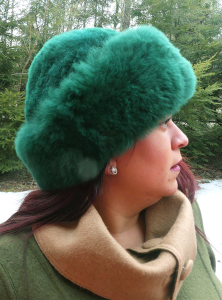 Alpaca Russian Hat - Emerald Green