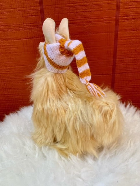 Alpaca Stuffed Toy - Natural Tan  Alpaca Suri- 10 inch size